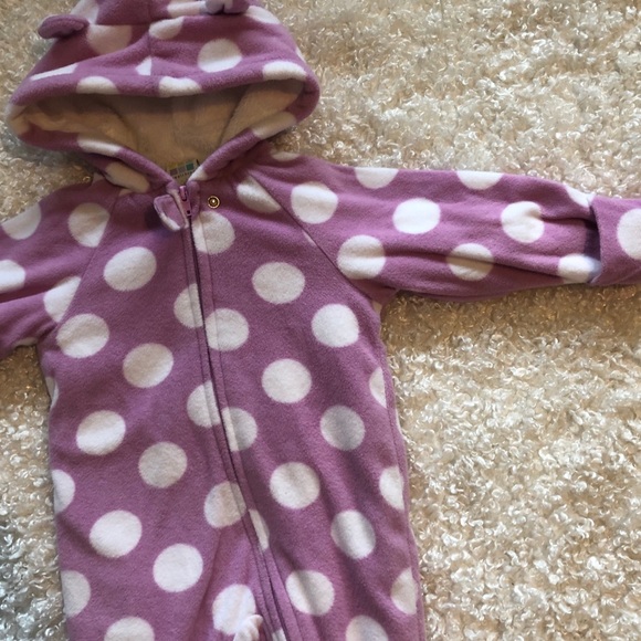 Healthtex 3/6M snowsuit purple/white zip up - Picture 3 of 9